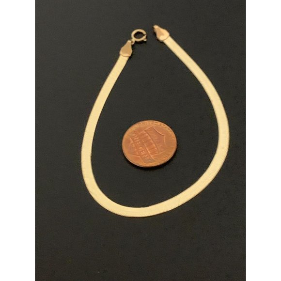 18K Gold Bracelet Flat Chain 7.5 inches 3.03 grams - Picture 2 of 8